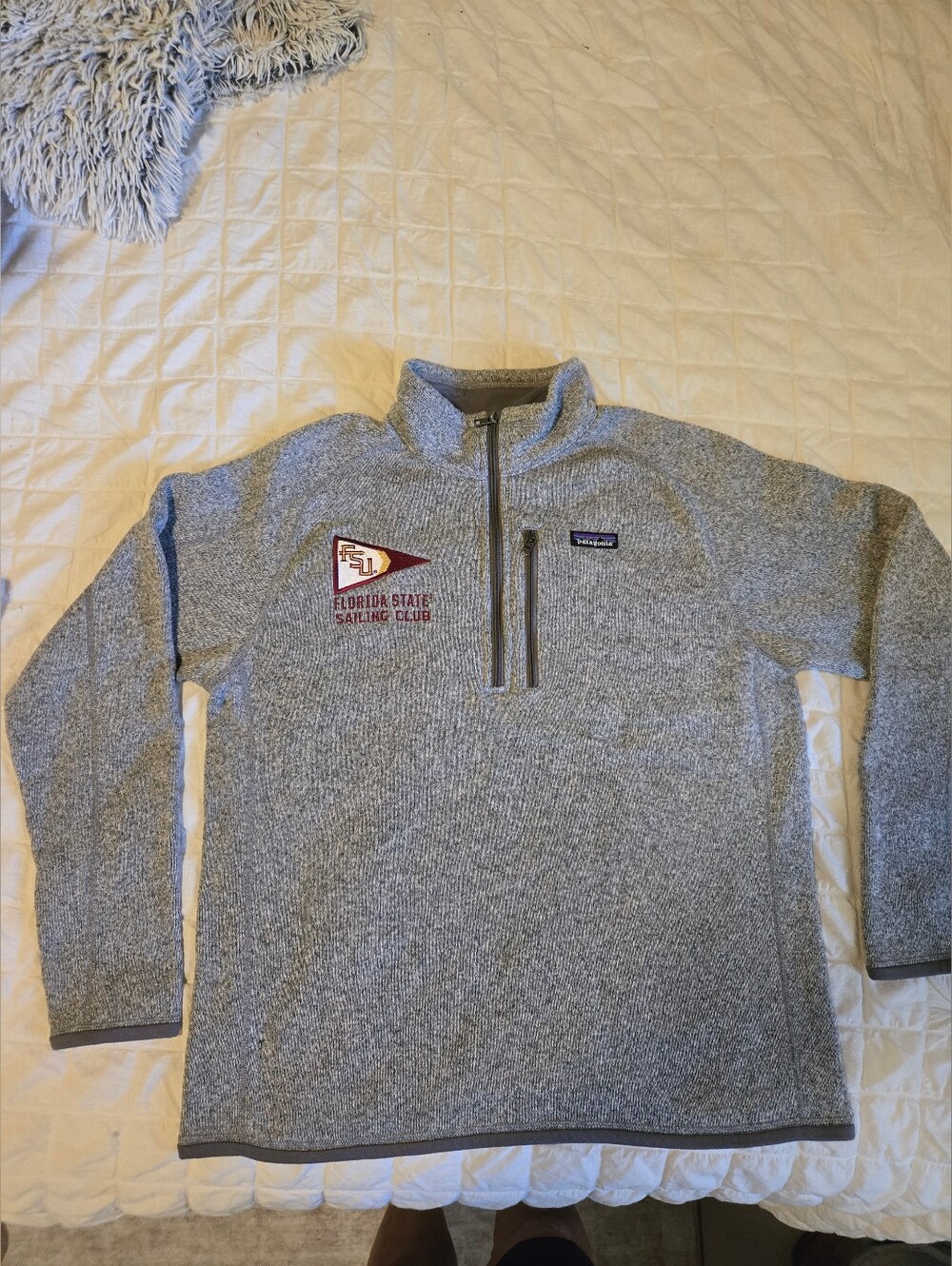 Patagonia Men's  Gray Quarter-Zip Pullover - Florida State Sailing Club